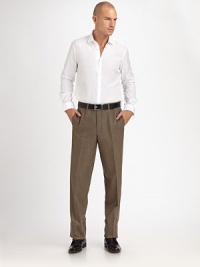 EXCLUSIVELY OURS. Italian wool trouser in a classic tailored fit.Side slash and back welt pocketsInseam, about 34WoolDry cleanImported EXCLUSIVELY OURS. Italian wool trouser in a classic tailored fit.Side slash and back welt pocketsInseam, about 34WoolDry cleanImported
