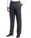 Class and comfort go hand-in-hand with these classic, pleated plaid Louis Raphael dress pants.