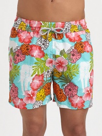 Brilliant florals and elephant prints livens these classic-fitting swim trunks, set in quick-drying nylon with rear eyelets to avoid ballooning effect.Elastic drawstring waistSide slash, back flap pocketInseam, about 6Polyamide nylonMachine washImported Brilliant florals and elephant prints livens these classic-fitting swim trunks, set in quick-drying nylon with rear eyelets to avoid ballooning effect.Elastic drawstring waistSide slash, back flap pocketInseam, about 6Polyamide nylonMachine washImported