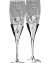 Hortense B. Hewitt Wedding Accessories Bling Hearts Champagne Toasting Flutes, Set of 2