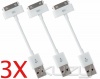 (3 Cables) - Apple Sync USB Data Cable Charge for iPhone 4, 4S, 3 & iPod & iPad 2, The New iPad - SMALL (3.5-Inch Only) White High Quality