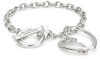 T Tahari Silver Tone Heart Charm Bracelet