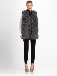 Warm, textural mohair faux-fur, tailored in a long, chic silhouette.Stand collarSleevelessZip frontAbout 28 from shoulder to hem61% mohair/31% polyamide/8% woolDry cleanMade in Italy of imported fabricModel shown is 5'9½ (176cm) wearing US size 4. Warm, textural mohair faux-fur, tailored in a long, chic silhouette.Stand collarSleevelessZip frontAbout 28 from shoulder to hem61% mohair/31% polyamide/8% woolDry cleanMade in Italy of imported fabricModel shown is 5'9½ (176cm) wearing US size 4.
