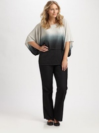 A chic, ultra-feminine design dip-dyed by hand and featuring timeless kimono sleeves.Round necklineKimono sleevesPull-on styleAbout 27 from shoulder to hem60% linen/35% viscose/5% elastaneHand washImported of Italian fabric A chic, ultra-feminine design dip-dyed by hand and featuring timeless kimono sleeves.Round necklineKimono sleevesPull-on styleAbout 27 from shoulder to hem60% linen/35% viscose/5% elastaneHand washImported of Italian fabric