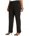 Dress up in style with Charter Club's tuxedo-styled plus size pants, crafted from a ponte-knit.