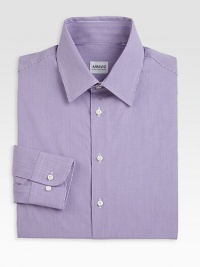 A finely tailored dress shirt in modern-fitting, cotton detailed in a rich gingham print for a relaxed, yet refined look.Button-frontPoint collarBarrel cuffCottonDry cleanImported A finely tailored dress shirt in modern-fitting, cotton detailed in a rich gingham print for a relaxed, yet refined look.Button-frontPoint collarBarrel cuffCottonDry cleanImported