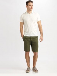 These easy, comfortable cotton twill shorts are a must-have piece for your spring wardrobe. Narrow waist with belt loops and hidden drawstringZip fly and button closureFront slash pocketsBack button-flap pocketsInseam, about 10½70% cotton/30% nylonMachine washImported These easy, comfortable cotton twill shorts are a must-have piece for your spring wardrobe. Narrow waist with belt loops and hidden drawstringZip fly and button closureFront slash pocketsBack button-flap pocketsInseam, about 10½70% cotton/30% nylonMachine washImported