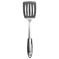 The Silicone Stainless Steel Turner by Oxo International feature brushed stainless steel handles for strength and durability. Oxo International's trademark flexible fins for ultimate comfort. The Turner's oversized head makes it the perfect tool for flipping pancakes, hamburgers and more. Stainless steel construction makes this Turner strong and durable. It features a comfortable handle that nestles in your hand. The Silicone Stainless Steel Turner by Oxo International feature brushed stainless steel handles for strength and durability. Oxo International's trademark flexible fins for ultimate comfort. The Turner's oversized head makes it the perfect tool for flipping pancakes, hamburgers and more. Stainless steel construction makes this Turner strong and durable. It features a comfortable handle that nestles in your hand.