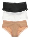 Ongossamer's classic boyshorts in high quality, super soft stretch cotton with delicate sheer mesh trim. Style #025973