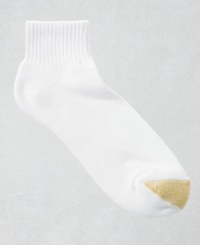 The gold standard for the pampered foot. It's a soft, breathable sock with a short rise that absorbs sweat and keeps feet cool and dry. Cushioned bottoms and gold panel at toe. Six-pair pack offers terrific value and convenience. The gold standard for the pampered foot. It's a soft, breathable sock with a short rise that absorbs sweat and keeps feet cool and dry. Cushioned bottoms and gold panel at toe. Six-pair pack offers terrific value and convenience.