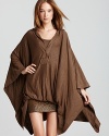 Donna Karan New York Poncho - Double Layer Hooded