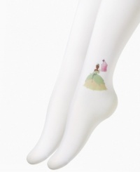 Dress her up like a favorite Disney princess in these Tiana tights, which go perfectly with her favorite frilly dress. Dress her up like a favorite Disney princess in these Tiana tights, which go perfectly with her favorite frilly dress.