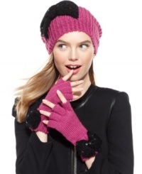 When it comes to cold weather style, strike it big with these pretty pink gloves from Betsey Johnson that are bedecked with a flirty, sequin bow. When it comes to cold weather style, strike it big with these pretty pink gloves from Betsey Johnson that are bedecked with a flirty, sequin bow.