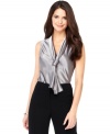 This chic tie-neck top is a sophisticated look for the office. Wear solo or pair with a matching jacket from Nine West's collection of suit separates.