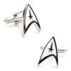 Cufflinks Inc. Men's Star Trek Sheild Cufflink, White/Black, One Size