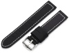 Hadley-Roma Men's MSM740RA 180 18-mm Black Silicone Layered Leather Watch Strap