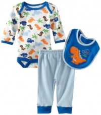 Bon Bebe Baby-boys Newborn Hungry Baby 3 Piece Pant Set, Blue/Orange/Cream, 3-6 Months Bon Bebe Baby-boys Newborn Hungry Baby 3 Piece Pant Set, Blue/Orange/Cream, 3-6 Months