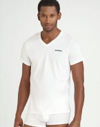 Smooth cotton with a hint of easy stretch and a logo accent on the chest. Cotton; machine wash Imported