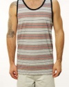 Quicksilver Men's Ellipsis Mia Tank Top Red/Grey/White Striped