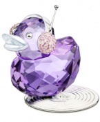 Get the party started with Duck J. Swarovski puts a hip new spin on their Happy Ducks figurine, adding crystal-encrusted headphones and a silvertone disc to this faceted purple bird.