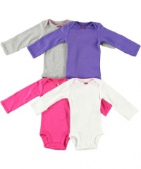 Carter's 4-Pack Long Sleeve Bodysuits - Pink - 24M
