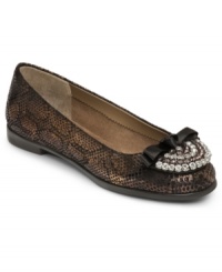 All dressed up and ready to go. Aerosole's Bec N Forth flats are topped with glistening acrylic stones that give this fancy flat a girl's-night-out look. All dressed up and ready to go. Aerosole's Bec N Forth flats are topped with glistening acrylic stones that give this fancy flat a girl's-night-out look.