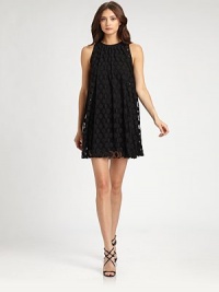 This playful design features a sheer, dotted overlay that moves beautifully around the body.Jewel necklineSleevelessKeyhole button closureAbout 20 from natural waist55% polyester/45% nylonDry cleanMade in USA of imported fabricModel shown is 5'11 (180) wearing US size Small. This playful design features a sheer, dotted overlay that moves beautifully around the body.Jewel necklineSleevelessKeyhole button closureAbout 20 from natural waist55% polyester/45% nylonDry cleanMade in USA of imported fabricModel shown is 5'11 (180) wearing US size Small.