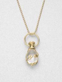 A pretty piece in smooth rock crystal and radiant 18k gold, accented with dazzling diamonds. Crystal18k goldDiamonds, .04 tcwSize, about 1.5Fixed baleMade in ItalyPlease note: Chain sold separately. A pretty piece in smooth rock crystal and radiant 18k gold, accented with dazzling diamonds. Crystal18k goldDiamonds, .04 tcwSize, about 1.5Fixed baleMade in ItalyPlease note: Chain sold separately.