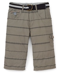GUESS Kids Boys' Belted Burke Stripe Shorts - Sizes 8-20 GUESS Kids Boys' Belted Burke Stripe Shorts - Sizes 8-20