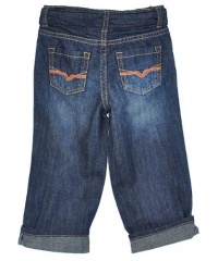 GUESS Kids Boys Toddler Belted 5 Pocket Jeans, MEDIUM STONE (12M)