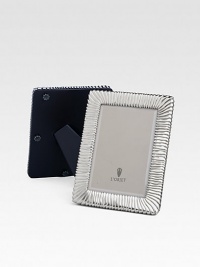 A keepsake accent for life's favorite moments and people in antiqued platinum with pleated texture and beveled glass. Arrives in a gift box Accommodates a 4 X 6 photograph Overall, 6 X 8 Imported A keepsake accent for life's favorite moments and people in antiqued platinum with pleated texture and beveled glass. Arrives in a gift box Accommodates a 4 X 6 photograph Overall, 6 X 8 Imported