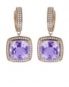 Effy Jewlery 14K Rose Gold Amethyst and Diamond Earrings, 7.53TCW