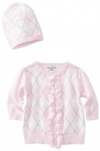 Hartstrings Baby-girls Newborn Argyle Cardigan Sweater And Hat Two Piece Set, Pink Lilac, 3-6 Months Hartstrings Baby-girls Newborn Argyle Cardigan Sweater And Hat Two Piece Set, Pink Lilac, 3-6 Months