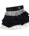 GUESS Kids Girls Big Girl Tiered Skirt with Lace, MULTICOLORED (10/12)