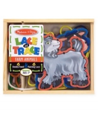 With charming farm-animal art on both sides, it's fun to practice lacing and tracing skills with this wooden set. Contains five sturdy, double-sided lacing panels, plus five color-coordinated laces! Develop hand-eye coordination and attention skills with this great activity. With charming farm-animal art on both sides, it's fun to practice lacing and tracing skills with this wooden set. Contains five sturdy, double-sided lacing panels, plus five color-coordinated laces! Develop hand-eye coordination and attention skills with this great activity.