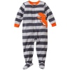 Carter's Grey Striped Orange Dino Footed Sleeper 12 Months - 5t