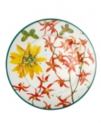 Style as much as set the table with Lulu Petals dinner plates. A canvas of durable white porcelain beholds cheerful flora and fauna with the bold whimsy of designer Lulu deKwiatkowski.