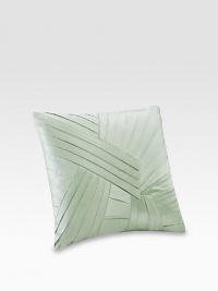 Inspired by a richly embroidered antique textile, this elegant accent pillow offers angled patterns of pleating to complement the Harmoni collection.Tailored diagonal pleating18 X 18Removable cover60% cotton/40% silkFill: 95% feathers/5% downDry cleanImported Inspired by a richly embroidered antique textile, this elegant accent pillow offers angled patterns of pleating to complement the Harmoni collection.Tailored diagonal pleating18 X 18Removable cover60% cotton/40% silkFill: 95% feathers/5% downDry cleanImported