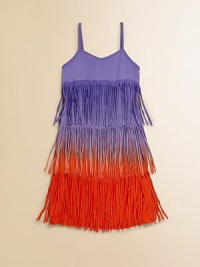 Inspired by the roaring 20's, this eye-catching, ombré fringed frock is perfect for swirling and twirling.Sweetheart necklineSleevelessPullover stylingRayonHand wash coldImported Inspired by the roaring 20's, this eye-catching, ombré fringed frock is perfect for swirling and twirling.Sweetheart necklineSleevelessPullover stylingRayonHand wash coldImported