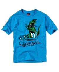 T-Rex's not the only one with a serious style game. He'll soon have the skateboard crew envious with this Quiksilver graphic tee. T-Rex's not the only one with a serious style game. He'll soon have the skateboard crew envious with this Quiksilver graphic tee.