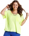 Standout this season in Soprano's neon plus size top-- pair it with your fave jeans! (Clearance)