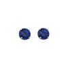 .925 Sterling Silver Rhodium Plated 3mm September Birthstone Round CZ Solitaire Basket Stud Earrings for Baby and Children & Women with Screw-back (Sapphire, Navy)