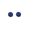 .925 Sterling Silver Rhodium Plated 3mm September Birthstone Round CZ Solitaire Basket Stud Earrings for Baby and Children & Women with Screw-back (Sapphire, Navy)