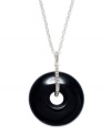 Lauren by Ralph Lauren shows how well-rounded it is with this pendant. Crafted from silver-tone mixed metal, the necklace suspends a stylish semi-precious jet pendant. Item comes packaged in a signature Lauren Ralph Lauren Gift Box. Approximate length: 18 inches + 2-inch extender. Approximate drop: 2 inches.
