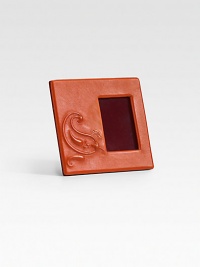 A true original, crafted in Italy from paisley-embossed leather that adds stunning texture to a favorite photo. Overall, 5½ X 5½ Accommodates a 2 X 3 photograph Leather/wood Made in Italy A true original, crafted in Italy from paisley-embossed leather that adds stunning texture to a favorite photo. Overall, 5½ X 5½ Accommodates a 2 X 3 photograph Leather/wood Made in Italy