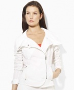 Lauren by Ralph Lauren's jacket is designed for sleek, active wear and features a chic funnel collar for modern style.