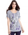 Sport this beautiful butterfly-printed top from Style&co. for a look that's laid-back but polished.