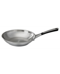 Meet breakfast (or any other meal) head-on with the exceptional everyday performance of the Simply Calphalon Stainless omelette pan. It's a particularly polished pan, great-looking and hard-working, crafted with a bottom core of heavy-gauge, highly conductive aluminum that helps food cook evenly every time. 10-year warranty. Meet breakfast (or any other meal) head-on with the exceptional everyday performance of the Simply Calphalon Stainless omelette pan. It's a particularly polished pan, great-looking and hard-working, crafted with a bottom core of heavy-gauge, highly conductive aluminum that helps food cook evenly every time. 10-year warranty.