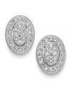 The perfect accent comes in a pretty oval-shaped package. Eliot Danori's Windsor stud earrings feature an intricate design in round-cut crystal. Set in rhodium-plated silver tone mixed metal. Approximate diameter: 1/2 inch.