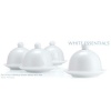SET OF 4 WHITE PORCELAIN BUTTER DISH WITH COVER